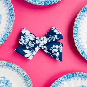 Blue and White Hair Bow